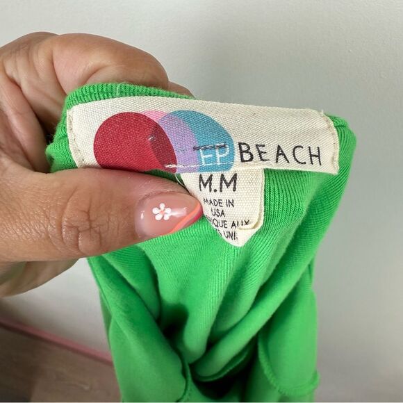 Free People Beach Rosalia Jersey Low Back Mini Dress Emerald Bay Medium - Picture 4 of 6